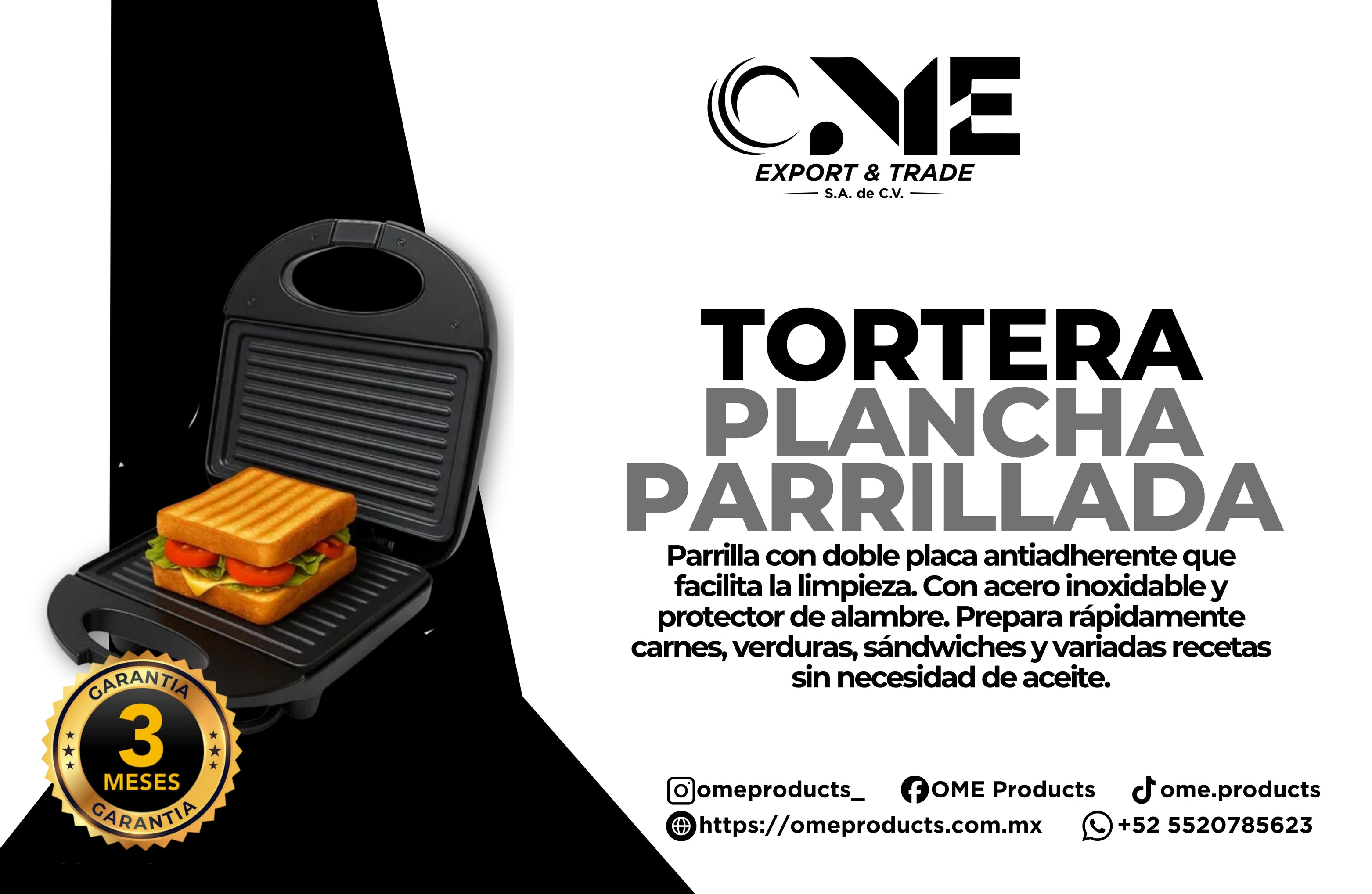 Tortera Electrica Doble Calefacción Plancha Parrillada