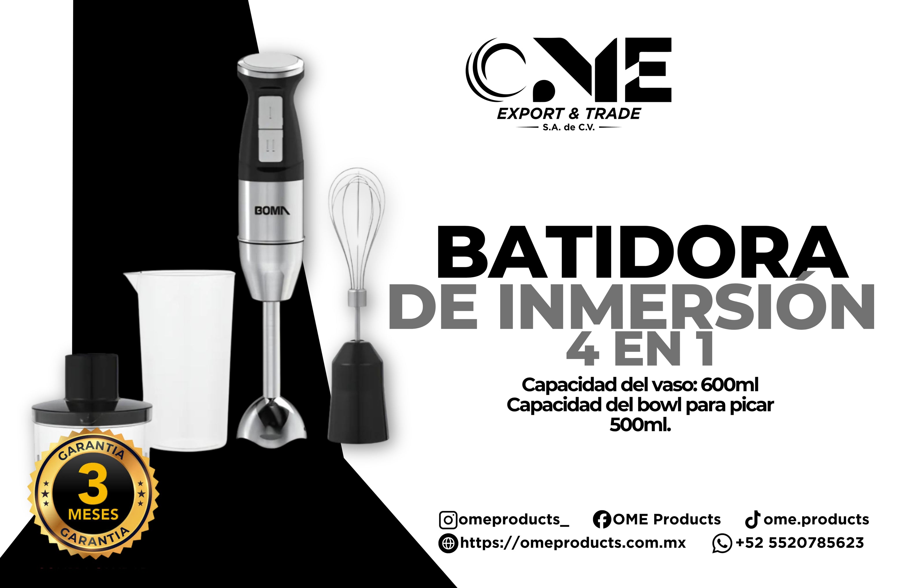 Batidora de inmersión de mano 4 en 1