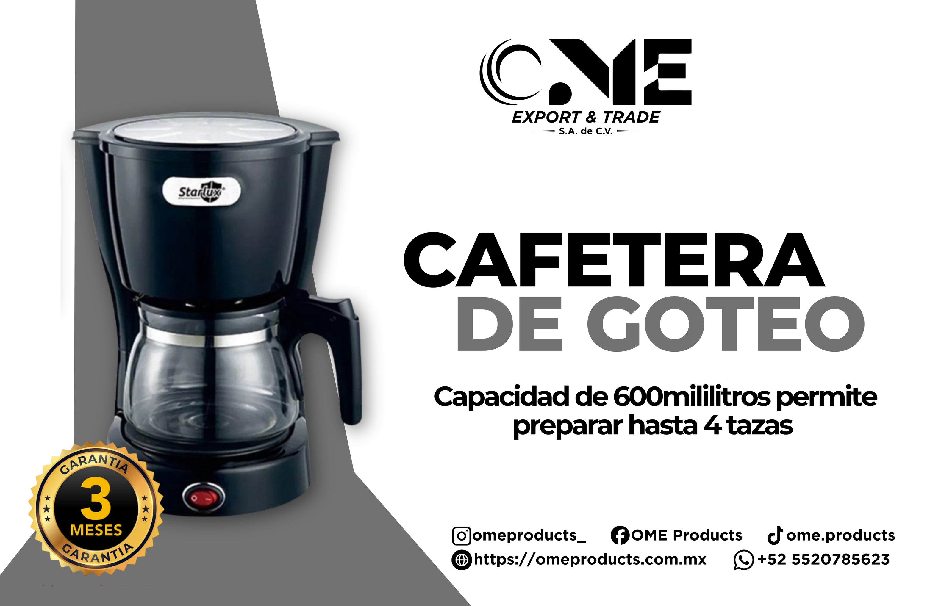 Cafetera Goteo Profesional Percoladora 600 ml 550w