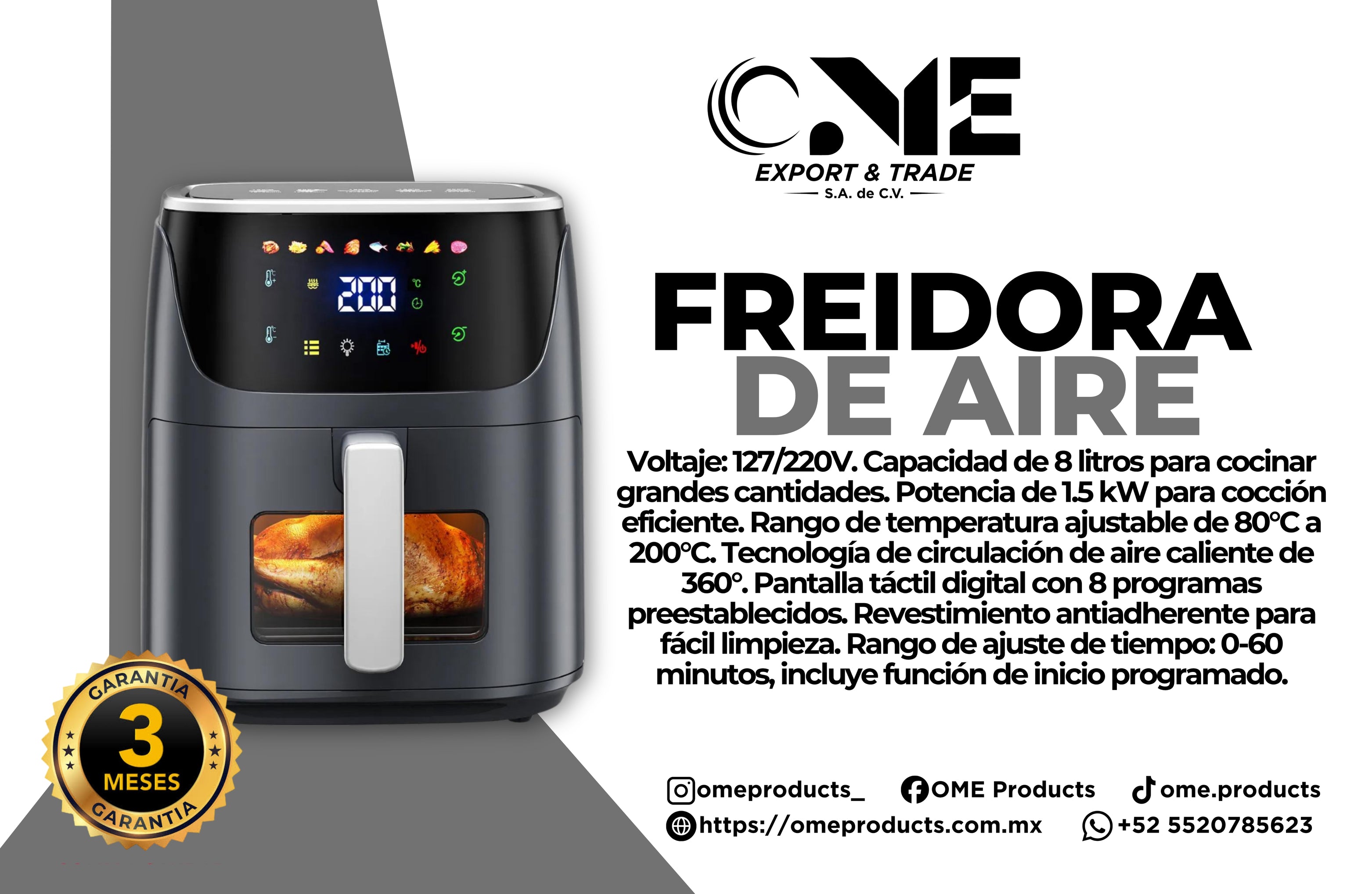Freidora De Aire Smart Multifunción Touch