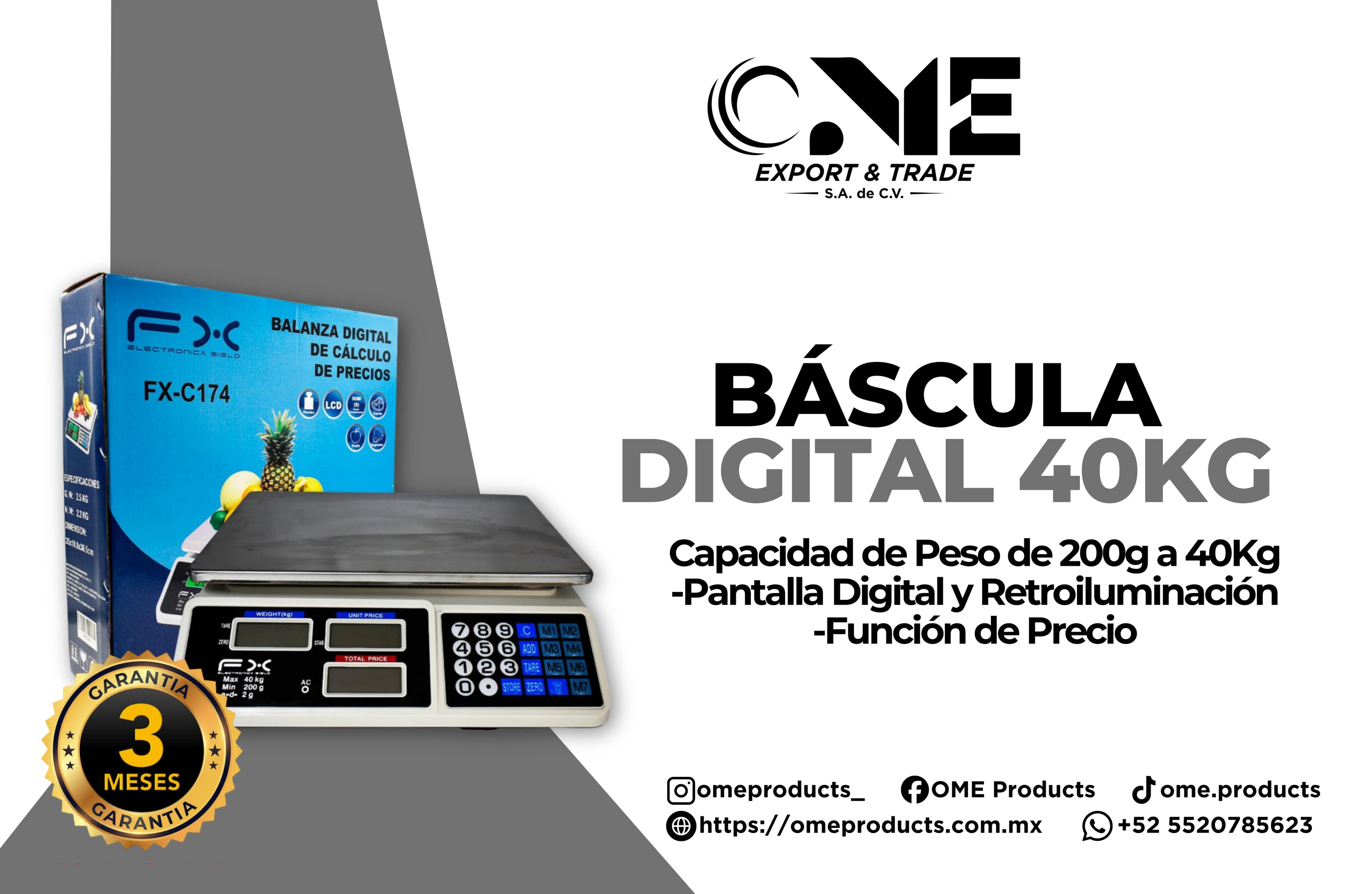 Bascula Digital Capacidad 40 kg