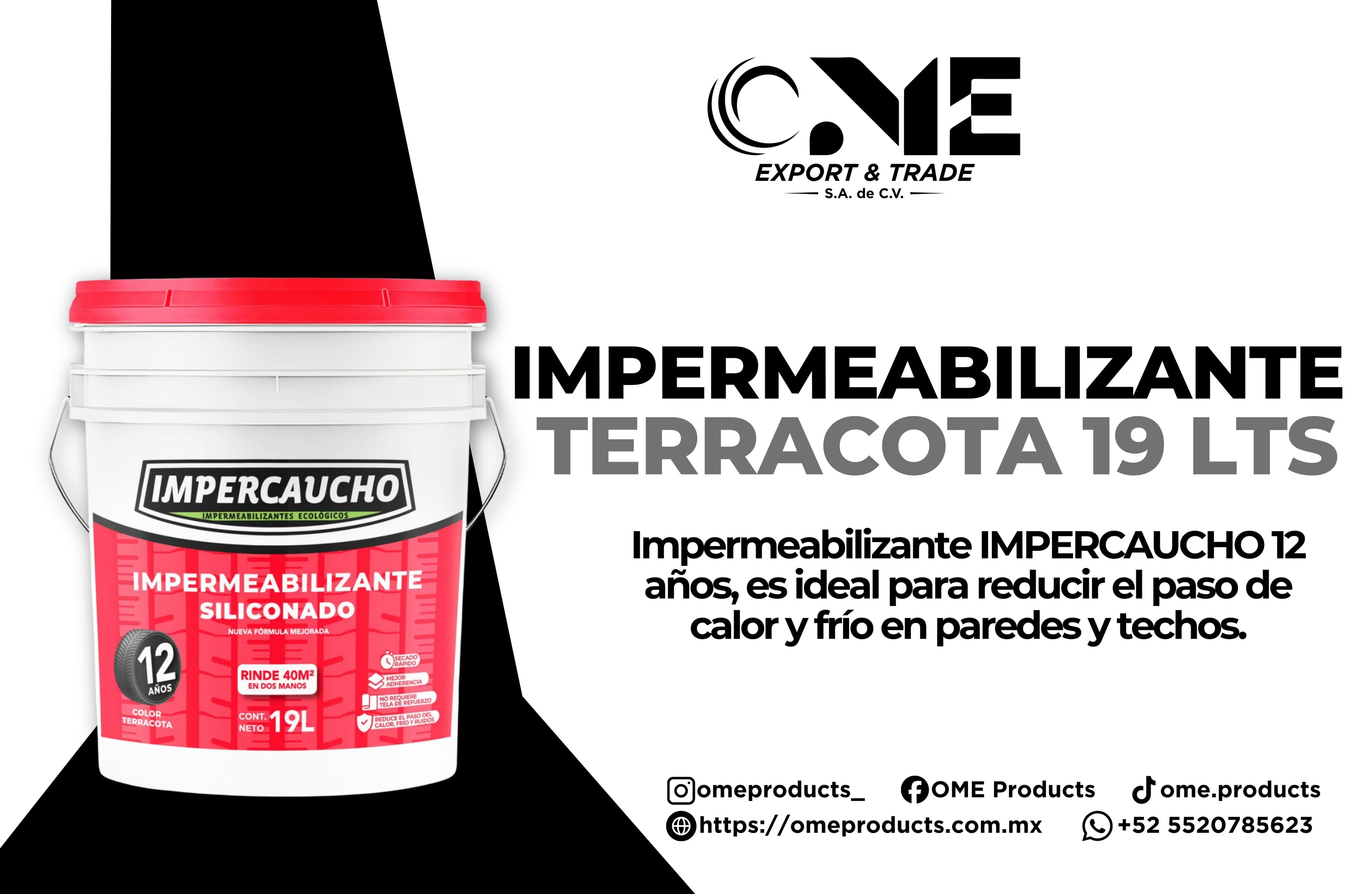 Impermeabilizante Impercaucho 12 Años Terracota 19 Litros