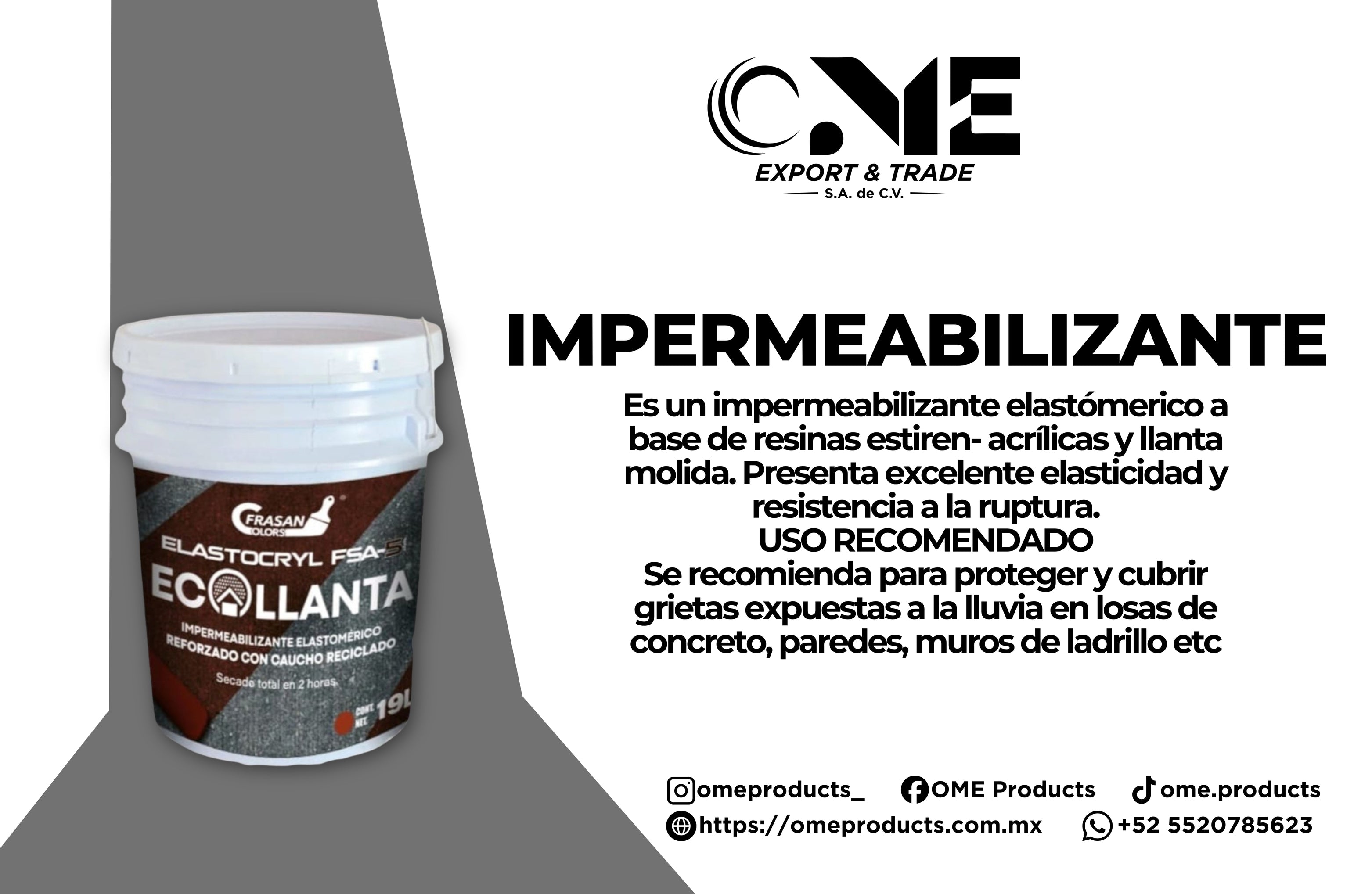 IMPERMEABILIZANTE ELASTOCRYL ECO LLANTA 5 AÑOS 19 L