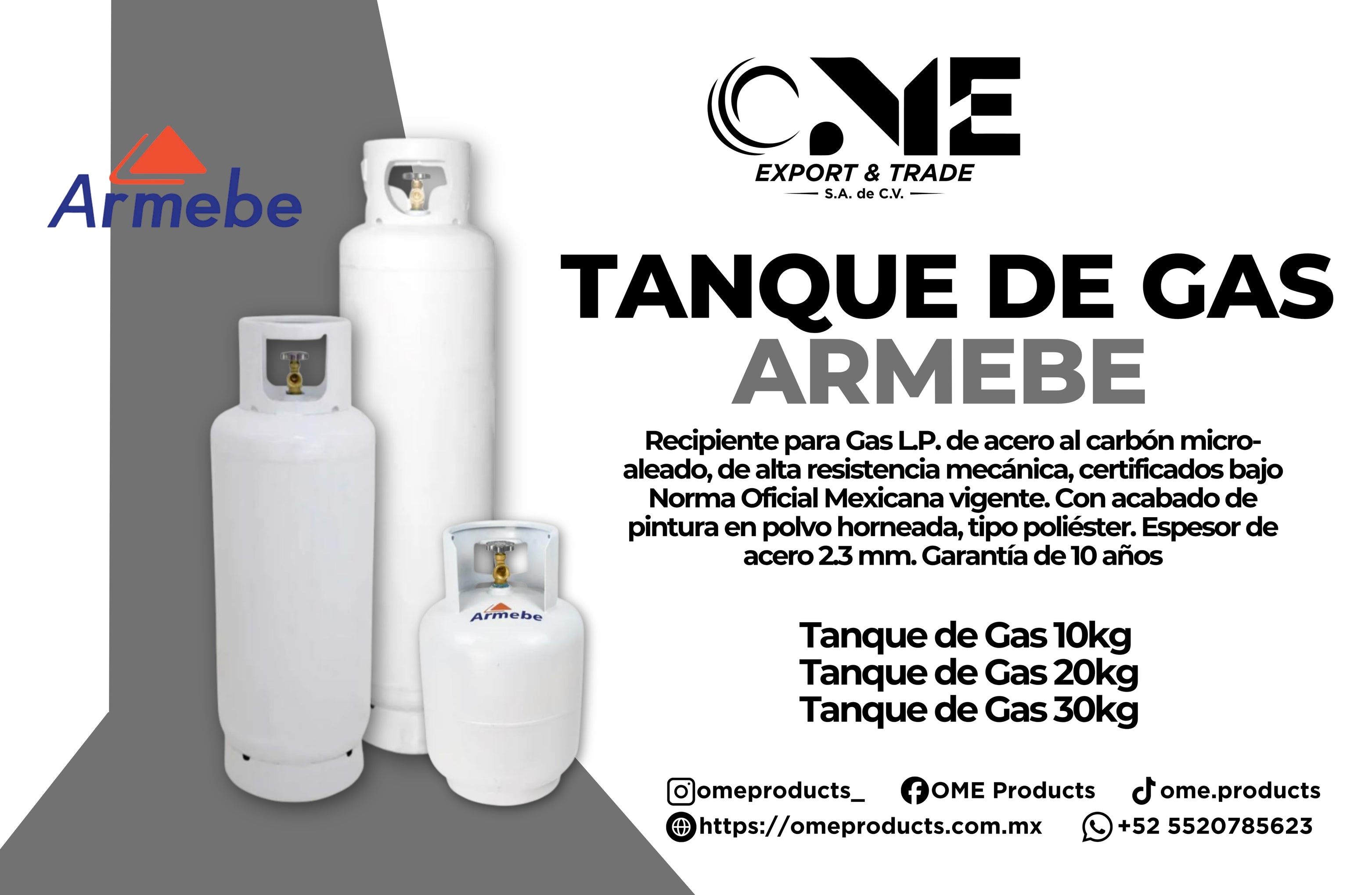 Tanque De Gas Armebe Valvula Iusa
